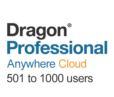 Nuance Dragon Professional Anywhere Cloud 501 to 1000 Users - Speech Products
