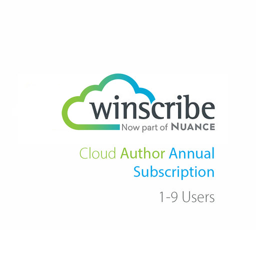 Nuance Winscribe Cloud Author Annual Subscription (1-9 Users) - Speech Products