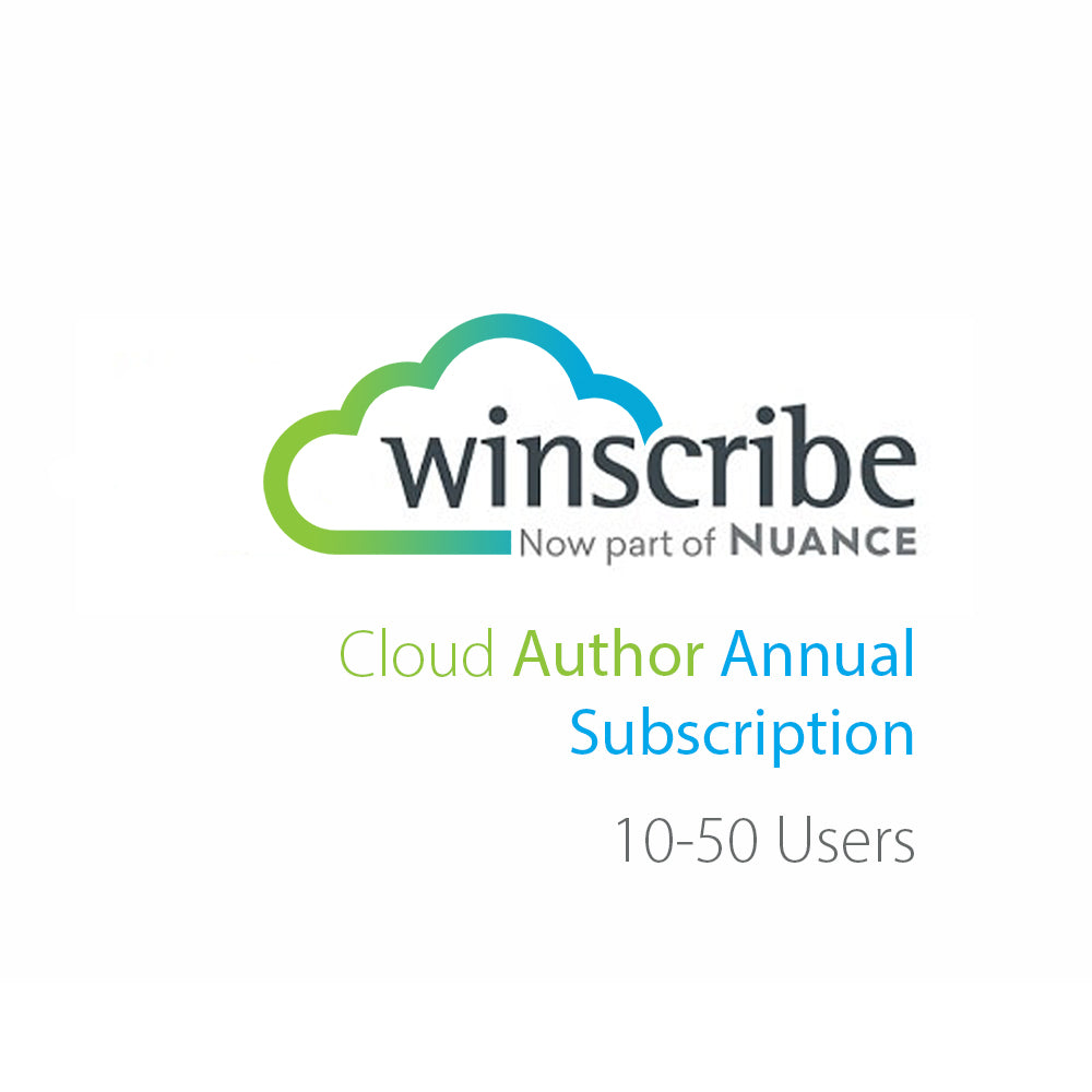 Nuance Winscribe Cloud Author Annual Subscription (10-50 Users) - Speech Products