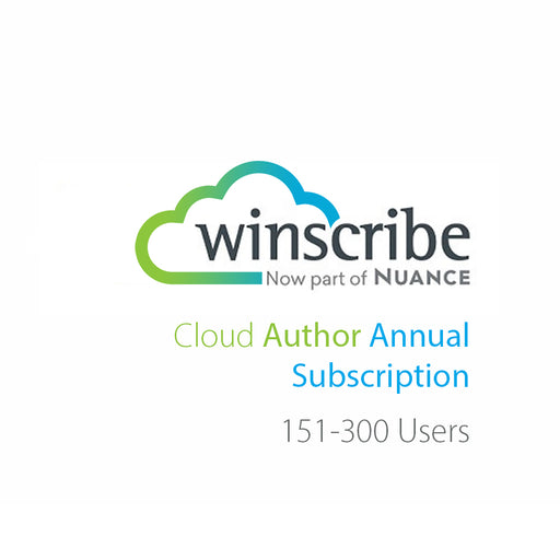 Nuance Winscribe Cloud Author Annual Subscription (151-300 Users) - Speech Products