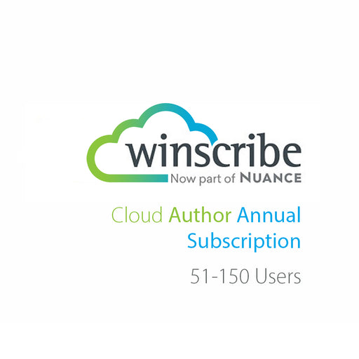 Nuance Winscribe Cloud Author Annual Subscription (51-150 Users) - Speech Products