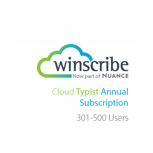 Nuance Winscribe Cloud Typist Annual Subscription (301-500 Users) - Speech Products
