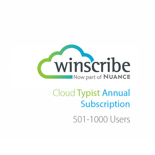 Nuance Winscribe Cloud Typist Annual Subscription (501-1000 Users) - Speech Products