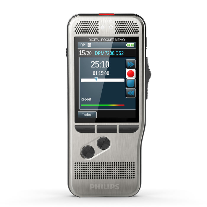 Philips DPM7200/02 Digital PocketMemo with SpeechExec Standard V11 2 Year License - Speech Products