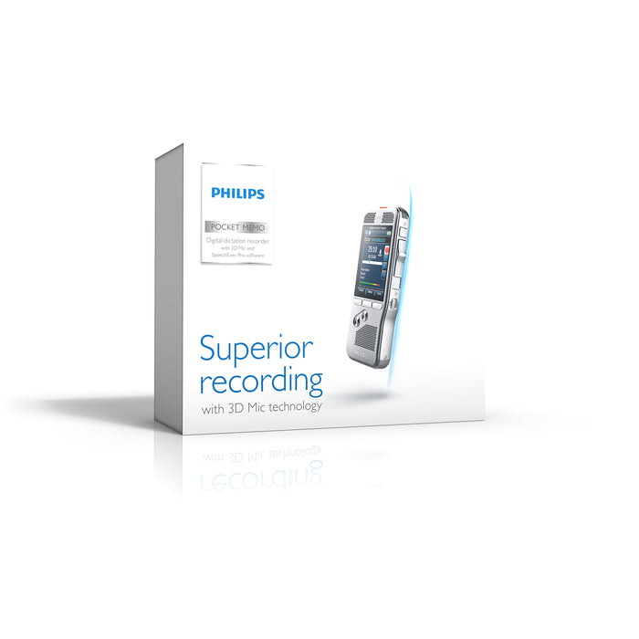 Philips DPM8000/02 Digital PocketMemo with SpeechExec Pro V11 - 2 Year License - Speech Products