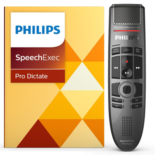 Philips SMP3700 SpeechMike Premium Touch with SpeechExec Pro Dictate v10 Software - Speech Products