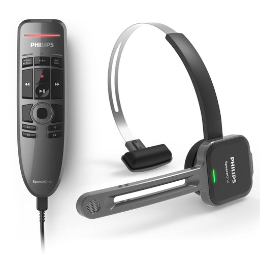 Cuffie Philips SpeechOne PSM6300 – Wireless Con Docking Station, Ricarica Induttiva, Microfono Professionale Per Dettatura