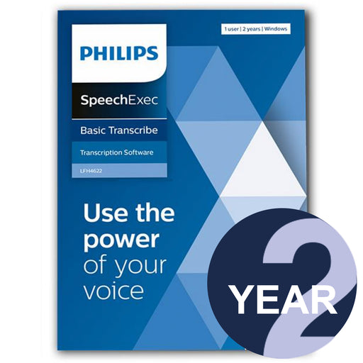Philips LFH4622 SpeechExec Transcribe Standard V11 Software 2 Year License - Boxed Product - Speech Products